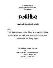 Sử dụng phương pháp thống kê trong việc đánh giá hiệu quả sản xuất kinh doanh ở công ty kinh doanh vận tải lương thực