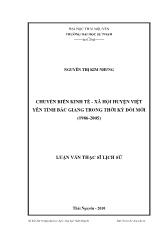 Chuyển biến kinh tế - Xã hội huyện Việt Yên tỉnh Bắc Giang trong thời kỳ đổi mới (1986 – 2005)