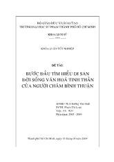 Đề tài Bước đầu tìm hiểu di sản đời sống văn hoá tinh thần của người Chăm Bình Thuận
