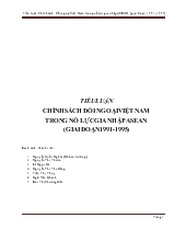 Đề tài Chính sách đối ngoại Việt Nam trong nỗ lực gia nhập Asean (giai đoạn 1991-1995)