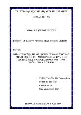 Đề tài Khai thác nội dung lịch sử trong các tác phẩm của Hồ Chí Minh phục vụ dạy học lịch sử Việt Nam giai đoạn 1945 – 1954 (lớp 12 ban cơ bản)