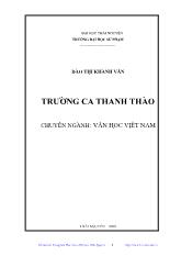 Đề tài Trường ca Thanh Thảo