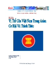 Đề tài Vị thế của Việt Nam trong Asian cơ hội và thách thức