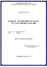 Luận văn Kinh tế - Xã hội tỉnh An Giang từ năm 1986 đến năm 2005