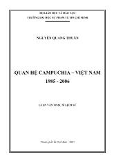 Luận văn Quan hệ Campuchia – Việt Nam 1985 - 2006