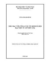 Nhà Mạc với công cộ ổn đinh xã hội Đại Việt từ năm 1927 đến 1946