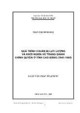 Quá trình chuẩn bị lực lượng và khởi nghĩa vũ trang giành chính quyền ở tỉnh Cao Bằng (1941-1945)