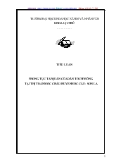 Tiểu luận Phong tục tập quán của dân tộc H’mông tại thị trấn Mộc Châu - Huyện Mộc Câu - Sơn La