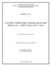 Vấn đề Campuchia trong quan hệ Thái Lan – Việt Nam (1979 - 1991)
