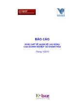 Đề tài Khảo sát về quan hệ lao động của doanh nghiệp tại Khánh Hòa