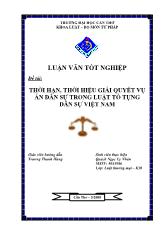 Đề tài Thời hạn, thời hiệu giải quyết vụ án dân sựtrong luật tố tụng dân sự Việt Nam