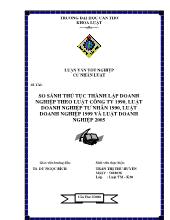 So sánh thủ tục thành lập doanh nghiệp theo luật công ty 1990, luật doanh nghiệp tư nhân 1990, luật doanh nghiệp 1999 và luật doanh nghiệp 2005