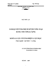 Đề tài Giải quyết tranh chấp thương mại bằng thương lượng