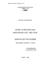 Đề tài Hành vi thương mại theo pháp luật Việt Nam
