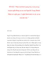 Đề bài: Phân tích hình tượng cây xà nu trong truyện ngắn rừng xà nu của Nguyễn Trung Thành nhận xét ngắn gọn về nghệ thuật miêu tả cây xà nu của nhà văn