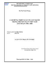 Luận văn Cảm hứng triết luận về con người trong truyện ngắn Việt Nam giai đoạn 1986 - 2000