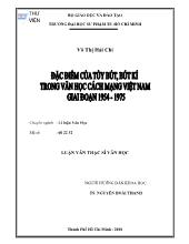 Luận văn Đặc điểm của tùy bút, bút kí trong văn học cách mạng Việt Nam giai đoạn 1954 – 1975 cho bản này