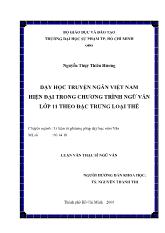 Luận văn Dạy học truyện ngắn Việt Nam hiện đại trong chương trình ngữ văn lớp 11 theo đặc trưng loại thể