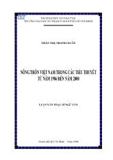 Luận văn Nông thôn Việt Nam trong các tiểu thuyết từnăm 1986 đến năm 2000