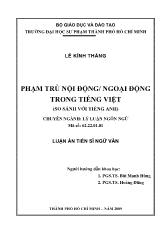 Luận văn Phạm trù nội động/ ngoại động trong Tiếng Việt