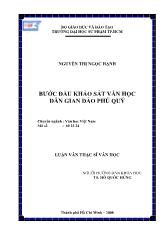 Luận văn Bước đầu khảo sát văn học dân gian đảo Phú Quý