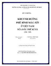 Luận văn Khuynh hướng phê bình Mác - Xít ở Việt Nam nửa đầu thế kỉ XX (1900 - 1945)