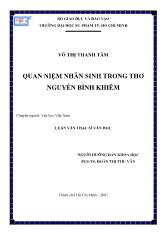 Quan niệm nhân sinh trong thơ Nguyễn Bỉnh Khiêm