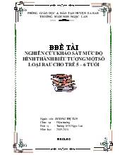 Đề tài Nghiên cứu khảo sát mức độ hình thành biểu tượng một số loại rau cho trẻ 5 – 6 tuổi