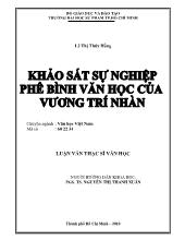 Luận văn Khảo sát sự nghiệp phê bình văn học của Vương Trí Nhàn