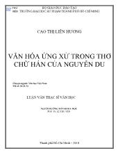 Luận văn Văn hóa ứng xử trong thơ chữ Hán của Nguyễn Du