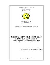 Biên soạn phần mềm – Soạn thảo nhanh bài tập vật lí 11