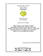 Đề tài Thiết kế bài giảng điện tử trên microsoft frontpage h ỗtrợ giáo viên tích cực hóa hoạt động nhận thức của học sinh trong chương “các định luật bảo toàn” thuộc vật lý 10 THPT ban cơ bản