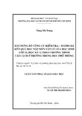 Luận văn Xây dựng bộ công cụ kiểm tra – đánh giá kết quả học tập môn vật lý của học sinh lớp 12 (học kỳ 1) theo chương trình cải cách ở trường trung học phổ thông