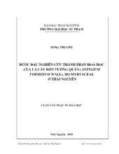 Luận văn Bước đầu nghiên cứu thành phần hoá học của lá cây đơn tướng quân ( syzygium formosum wall), họ myrtaceae ở thái nguyên