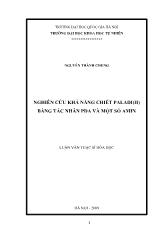 Luận văn Nghiên cứu khả năng chiết palađi(ii) bằng tác nhân pda và một số amin