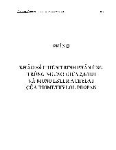 Luận văn Điều chế Mono Ester acrylat của trimethylol propan và khảo sát tiến trình phản ứng giữa ATMP và 24- TDI