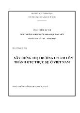 Đề tài Xây dựng thịtrường UPCoM lên thành OTC thực sự ở Việt Nam