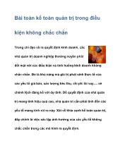 Bài toán kế toán quản trị trong điều kiện không chắc chắn