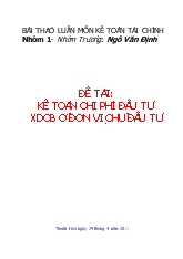 Đề tài Kế toán chi phí đầu tư xây dựng cơ bản ở đơn vị chủ đầu tư