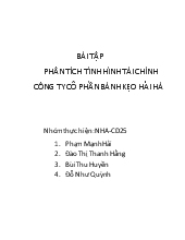 Đề tài Phân tích tình hình tài chính công ty cổ phần bánh kẹo Hải Hà