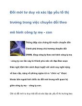 Đổi mới tư duy và xác lập yếu tố thị trường trong việc chuyển đổi theo mô hình công ty mẹ - con