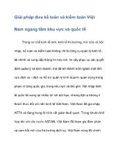Giải pháp đưa kế toán và kiểm toán Việt Nam ngang tầm khu vực và quốc tế