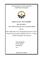 Khóa luận Hoàn thiện công tác kế toán tập hợp chi phí sản xuất và tính giá thành sản phẩm tại Mỏ sắt Trại Cau – Công ty cổ phần gang thép Thái Nguyên