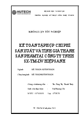Khóa luận Kế toán tập hợp chi phí sản xuất và tính giá thành sản phẩm tại Công ty TNHH sản xuất, thương mại, dịch vụ Hiệp Sanh
