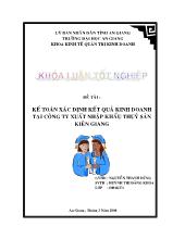 Khóa luận Kế toán xác định kết quả kinh doanh tại công ty xuất nhập khẩu thuỷ sản Kiên Giang