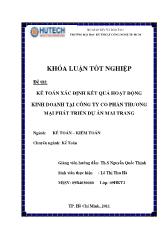 Khóa luận kế toán xác định kết quả kinh doanh tại Công ty cổ phần thương mại và phát triển dự án Mai Trang