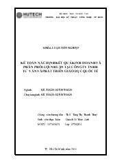 Khóa luận Kế toán xác định kết quả kinh doanh và phân phối lợi nhuận tại Công ty TNHH tư vấn và phát triển giáo dục Quốc Tế