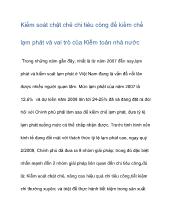 Kiểm soát chặt chẽ chi tiêu công để kiềm chế lạm phát và vai trò của Kiểm toán nhà nước