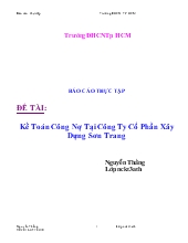 Luận văn Kế toán công nợ tại Công ty cổ phần xây dựng Sơn Trang