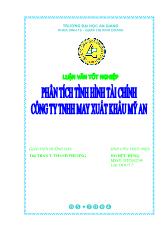 Luận văn Phân tích tình hình tài chính Công ty TNHH may xuất khẩu Mỹ An